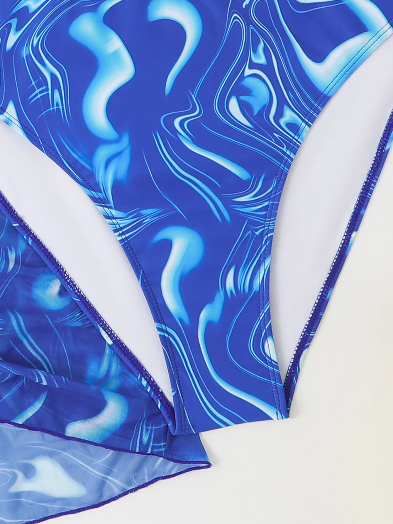 2025 Print 3 Piece Long Sleeve Smock Plus Size Push Up Bikini Women High Waist Big Swimsuit Beach Chubby Bathing Suit