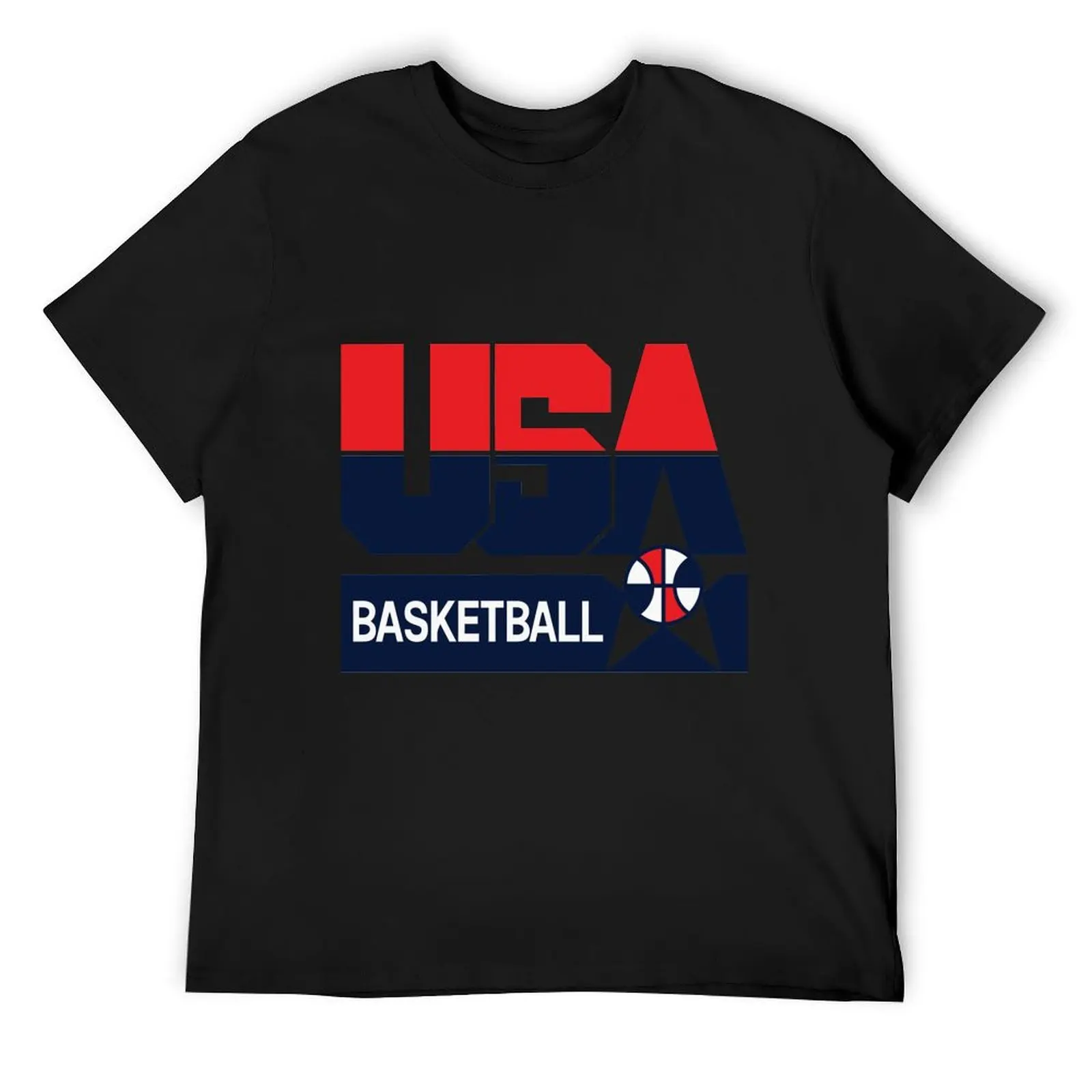 

usa basket T-Shirt oversize t-shirts man graphic t shirt vintage plus size clothes black t shirts for men
