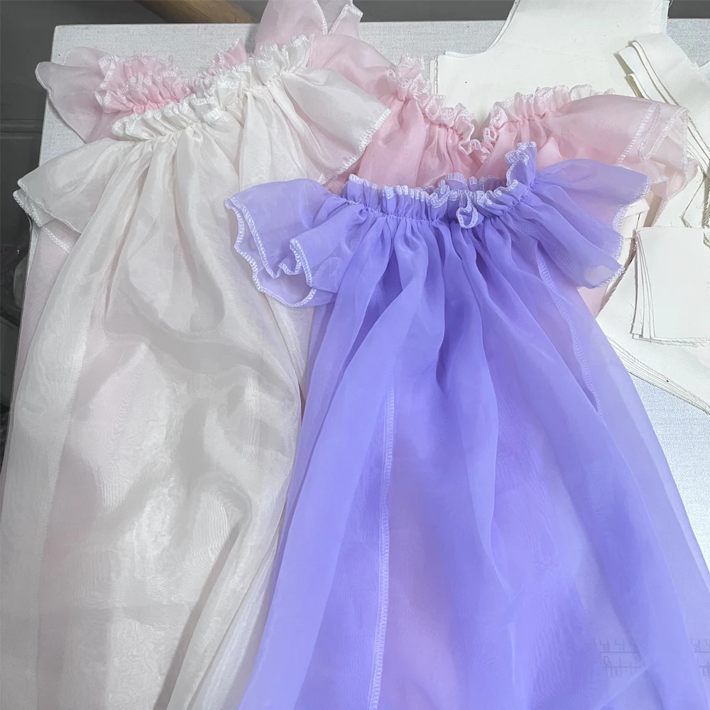 

D09-1036 children handmade toy uncle 63 dz70 ID75 am77 BJD/SD doll's clothes Mesh sleeveless skirt 1pcs