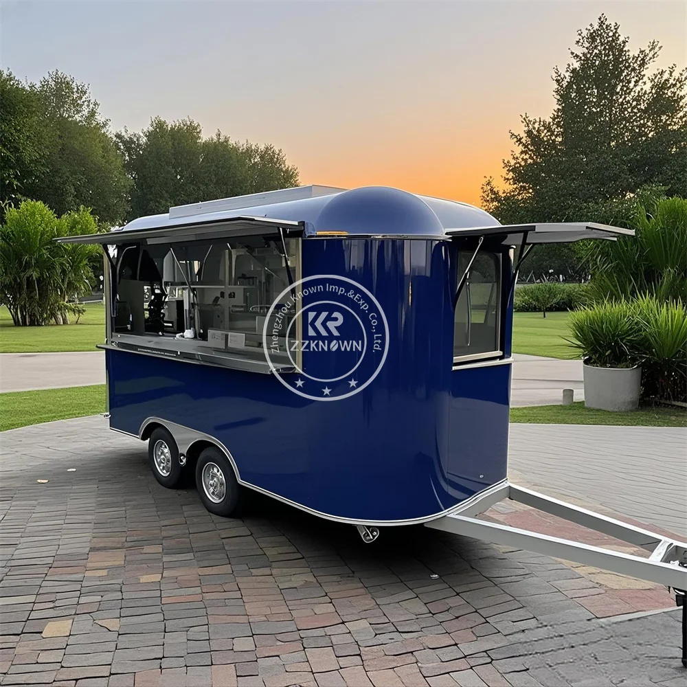 Reboque de comida rápida de hambúrguer de sorvete de rua personalizado totalmente equipado catering caminhão de comida padrão dos EUA
