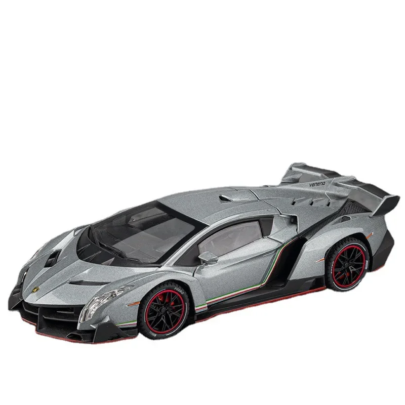 1:24 Lamborghinis Veneno Poison Supercar Alloy Cast Toy Car Model Sound and Light Children's Toy Collectibles Birthday gift