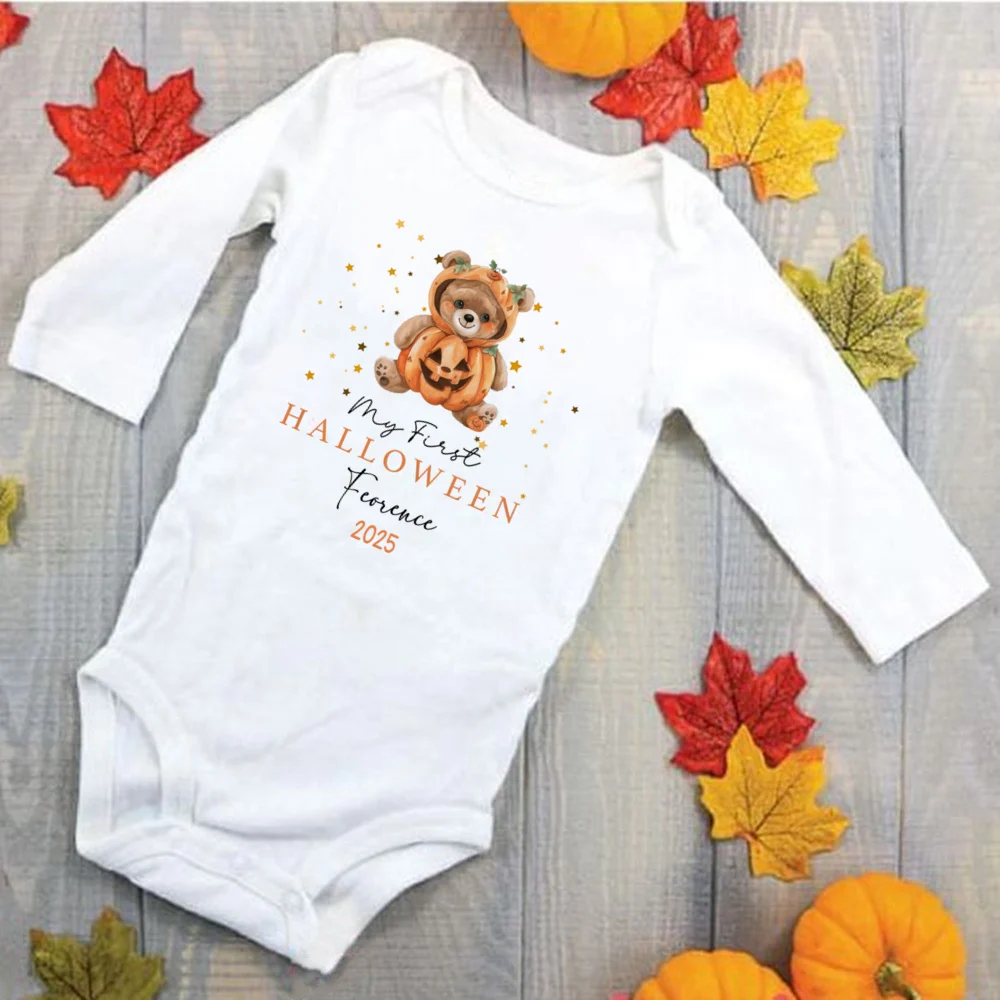 Personalised Baby First Halloween Rompers Cute Newborn Halloween Outfit Toddler Infant Halloween Costume Perfect for Little Ones