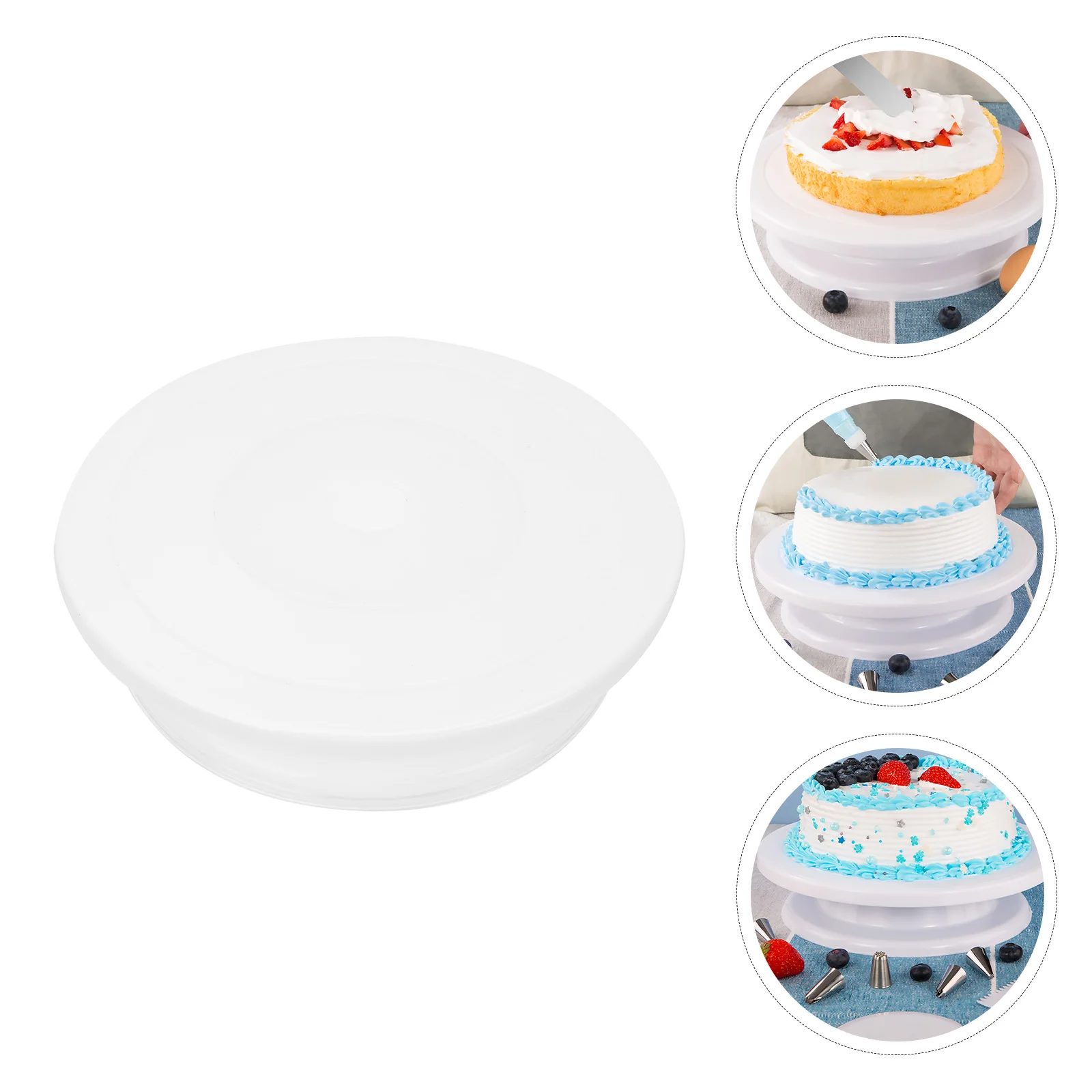 

Cake Turntable Baking Accessory Rotating Platform Food Grade PP Material Stable Decor Tool Cake Baking Utensil