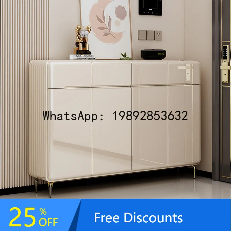 

CZ Entryway Shoe Cabinet for Home Use, Large Capacity Shoe Storage, Simple Lacquered Wall-Mounted Shoe Cabinet