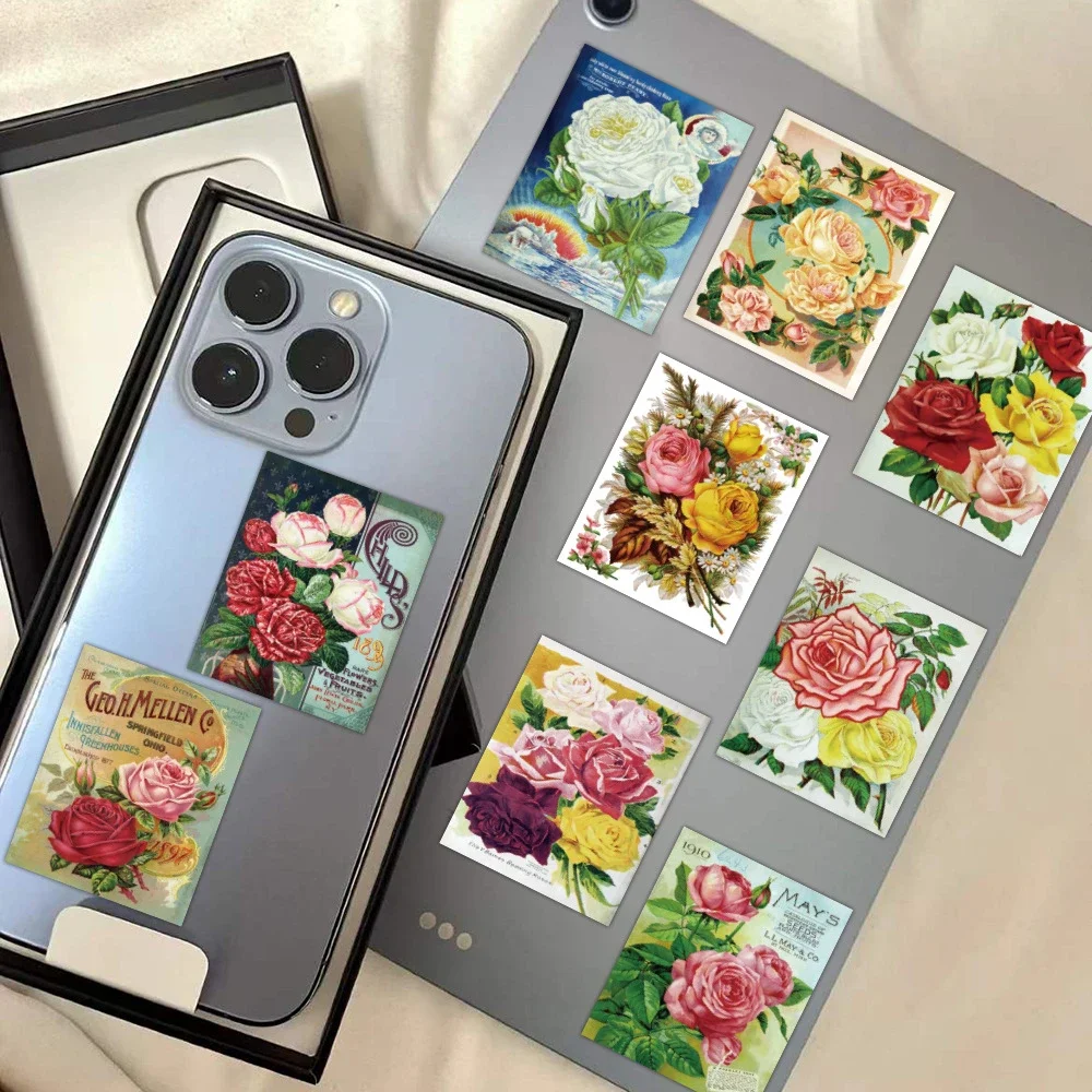 10/30/50PCS Vintage Flower Background Graffiti Decorative Sticker Skateboard WaterCup Laptop Skateboard Helmet NotebookWholesale