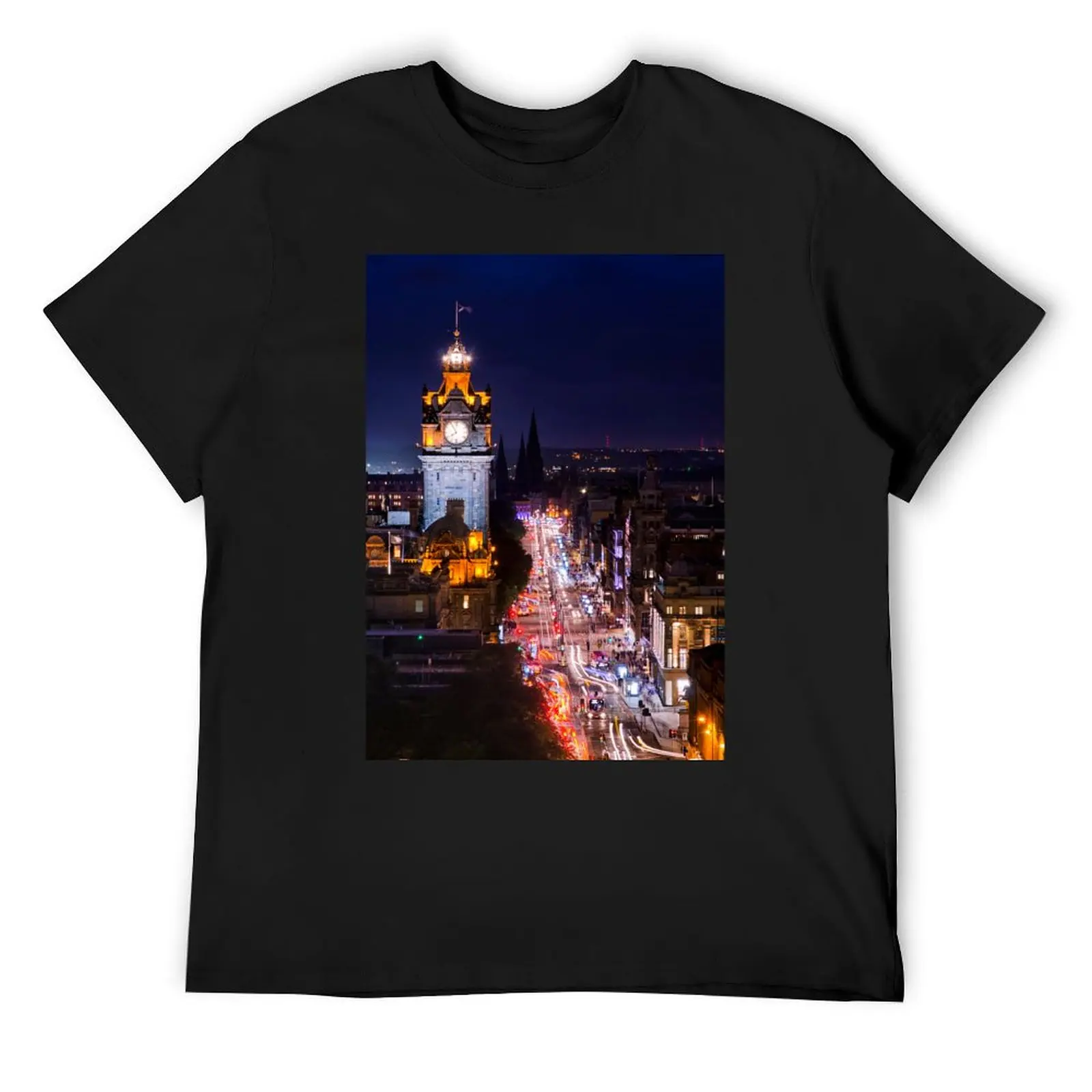 Princes Street at Night T-Shirt graphic shirts anime t shirts designer shirts T-shirts for men cotton