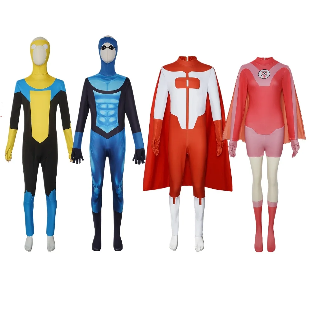 

Invincible Cosplay Omni Man Cosplay Costume Invincible Omni-Man Bodysuit Spandex Jumpsuits Cloak Halloween Adult Suit Women Men