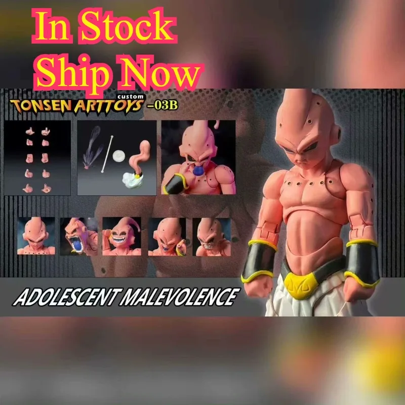 متوفر في المخزون Tonsenarttoys لعبة دراغون بول S.H.Figuarts SHF المراهقين Malevolence Majin Buu Boo طفل أنيمي عمل أرقام اللعب نموذج