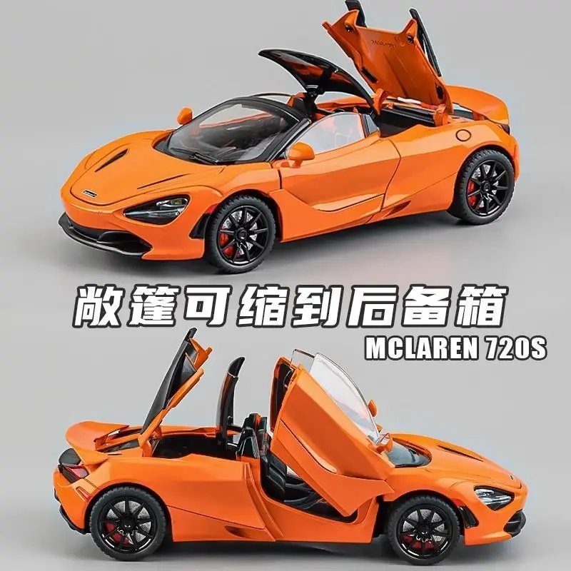 

1:24 McLaren Diecast Alloy Supercar Model with Convertible Top Adjustable Rear Wing ng for Car Collectors Hobby Display