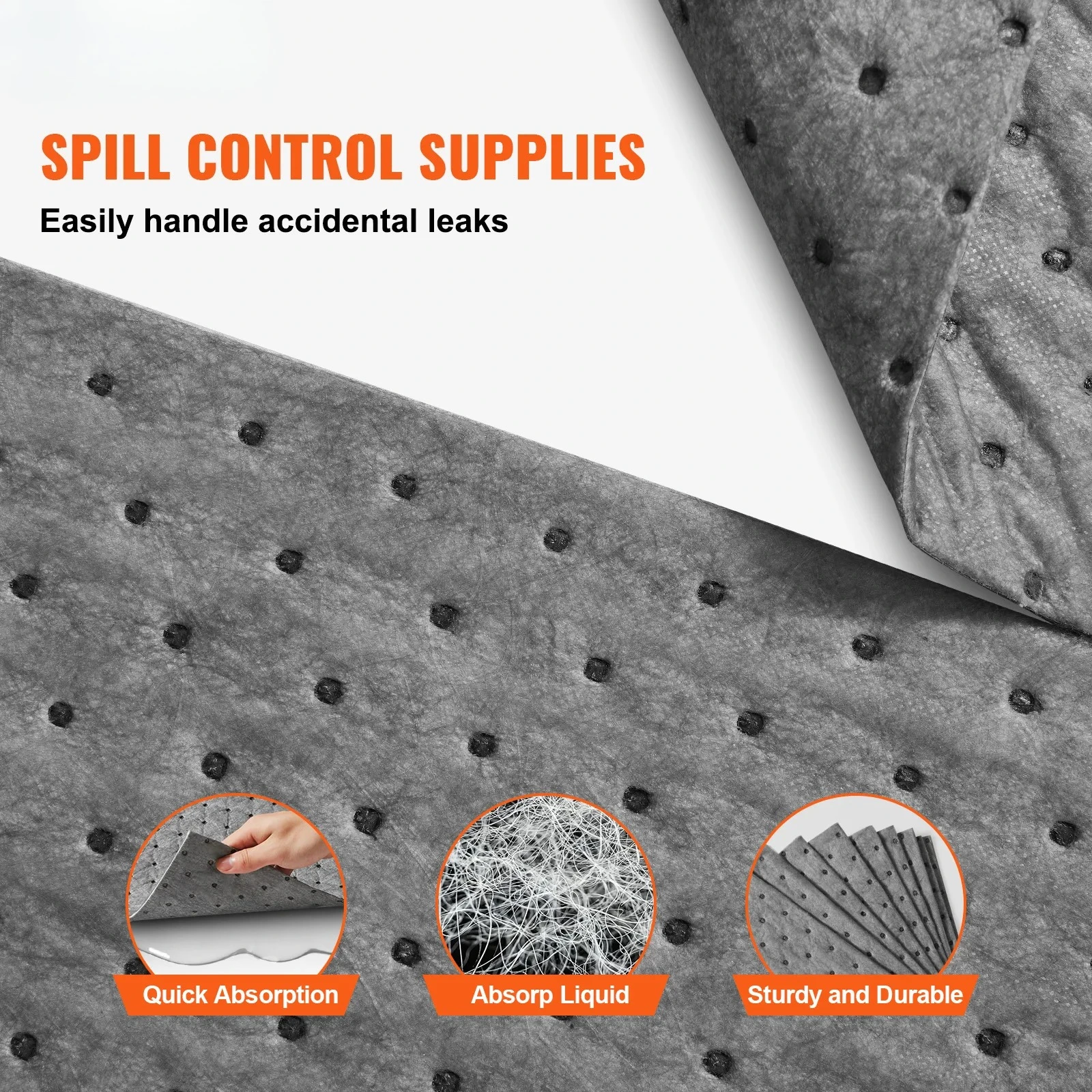 Oil Absorbent Pads, Spill Absorbent Mats Oil Spill Pads & Liquid Pads For Oil-Based & Water-Based Fluids Home Garage Use40x50cm