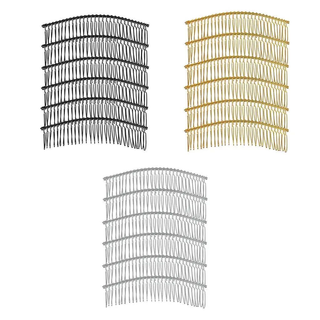 6 pieces metal hair combs clips comb slider 30 hair accessories