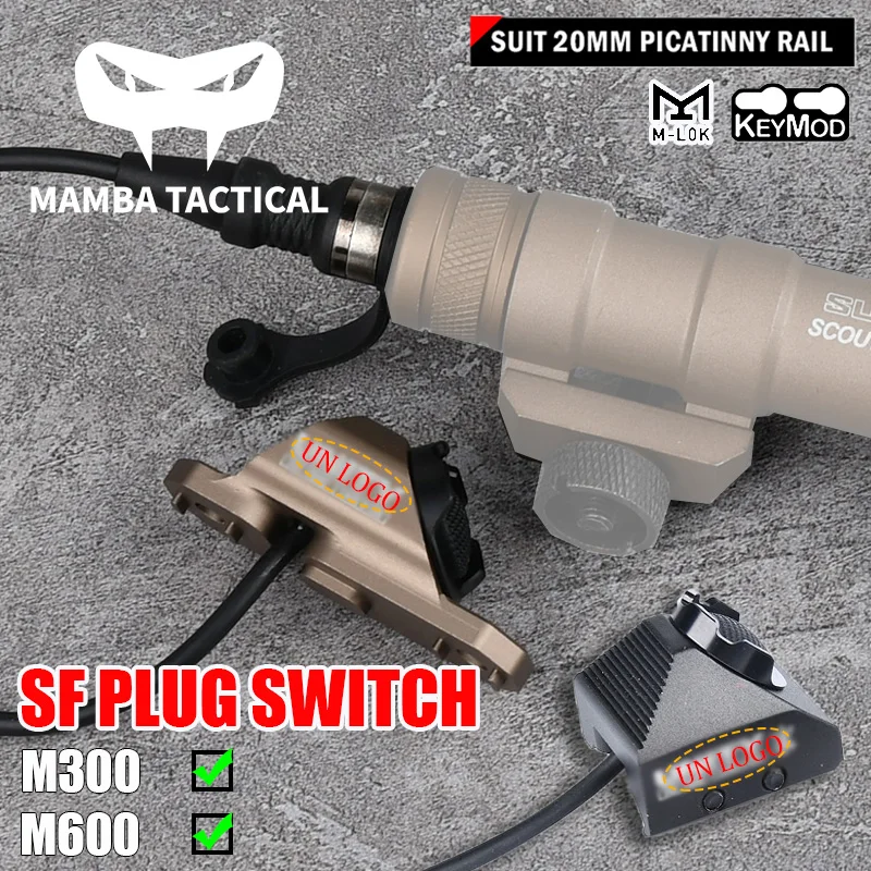 

Tactical Light SF PLUG Remote Pressure Switch For M300/M600 Torch LED Flashlight ModButton Hotbutton Switch Hunting Accessory