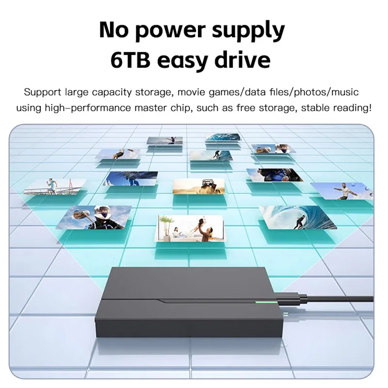 Gabinete de disco rígido externo de 2,5 "com interface USB 3.0/3.1 suporta até 6 TB, cabe em SSD/HDD SATA de 7 mm/9,5 mm para PC laptop