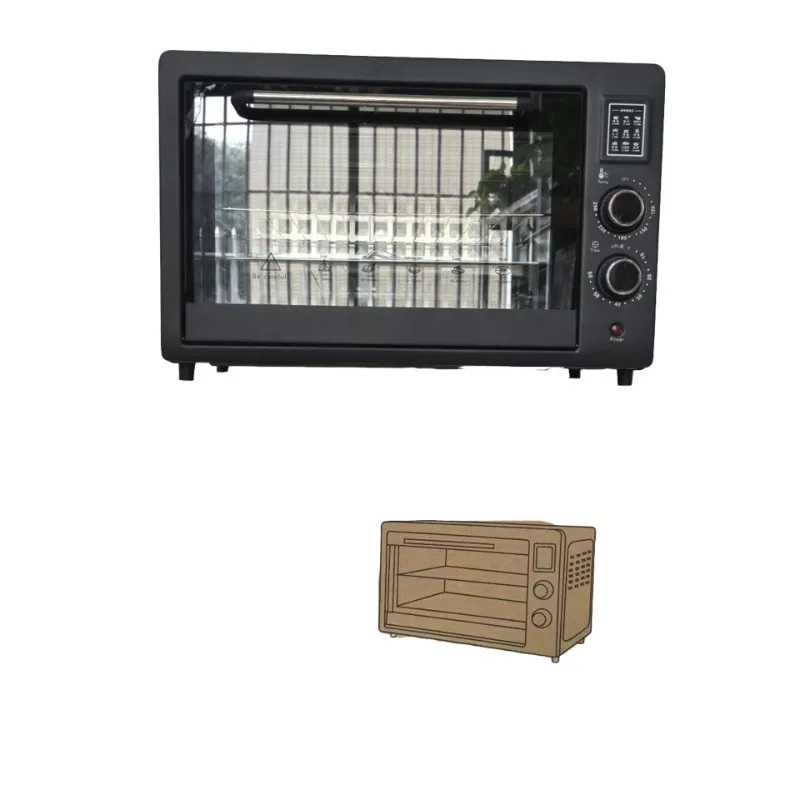 2026Lovfe 48L Multifunctional Electric Oven Digital Control Adjustable Thermostat Black Easy Clean 220V Toaster for Household Us