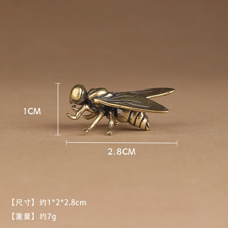Picture 5: 1~5pcs Mini Brass Fly Insect Ornament Miniature Statue Vintage Craft Metal Insects Fly Figurine Home Office Desktop Decoration