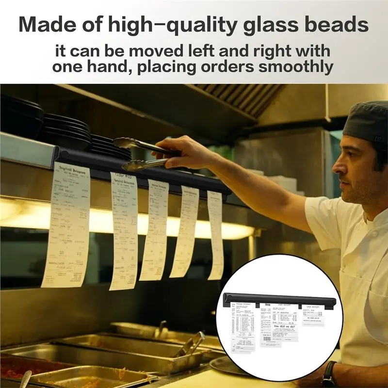 ABZV-No Drill Tab Grabber 4Pcs For Restaurant For Cafe Bars Refrigerator 30CM Ticket Holder Receipt Holder