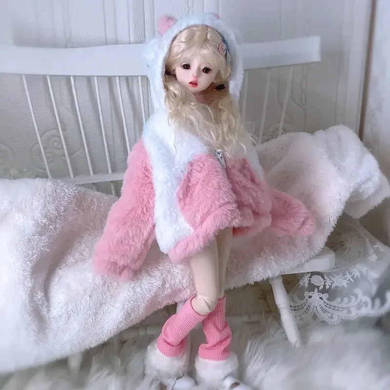 (Aangepast) 1/3 1/4 1/6 Poppenkleertjes Pak voor Bjd Pop Pluche Leuke Set Dress Up Speelhuis 60/45/30cm Pop Accessoires, geen Pop