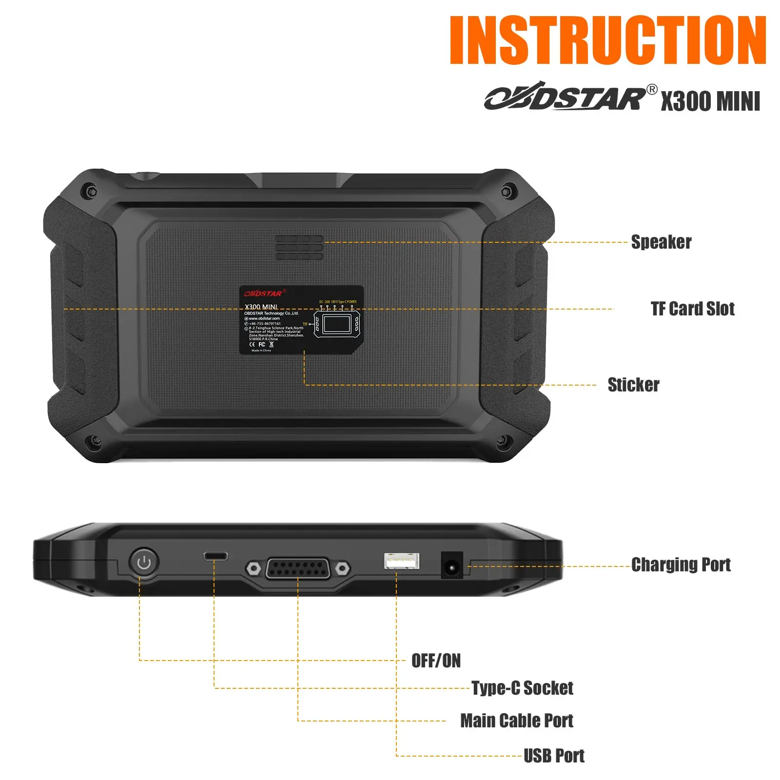 OBDSTAR X300 MINI for Renault for Dacia Key Programmer and Cluster Calibration Free Upgrade for One Year