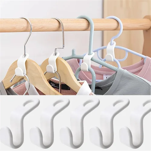 옷장용 미니 행어 커넥터 행거, 옷장 공간 절약, 계단식 플라스틱 코트 정리함 의류 보관함 