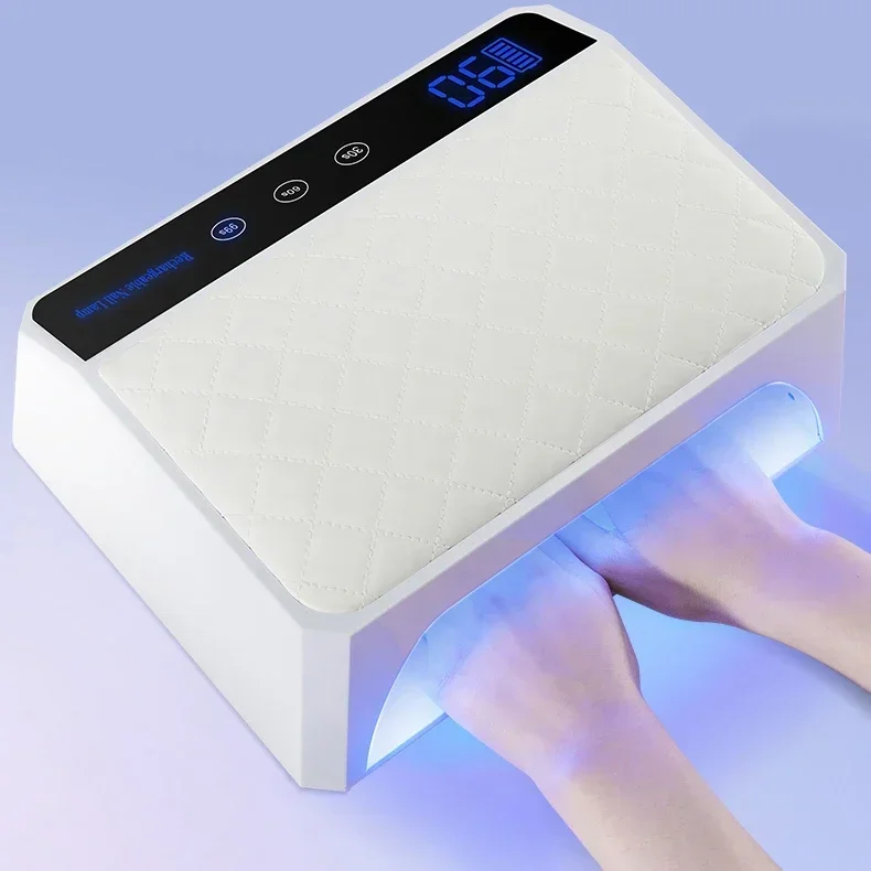 X40 Rechargeable Nail Polish Drying Machine 2in1 PU Hand Pillow 178W UV Led Nail Lamp