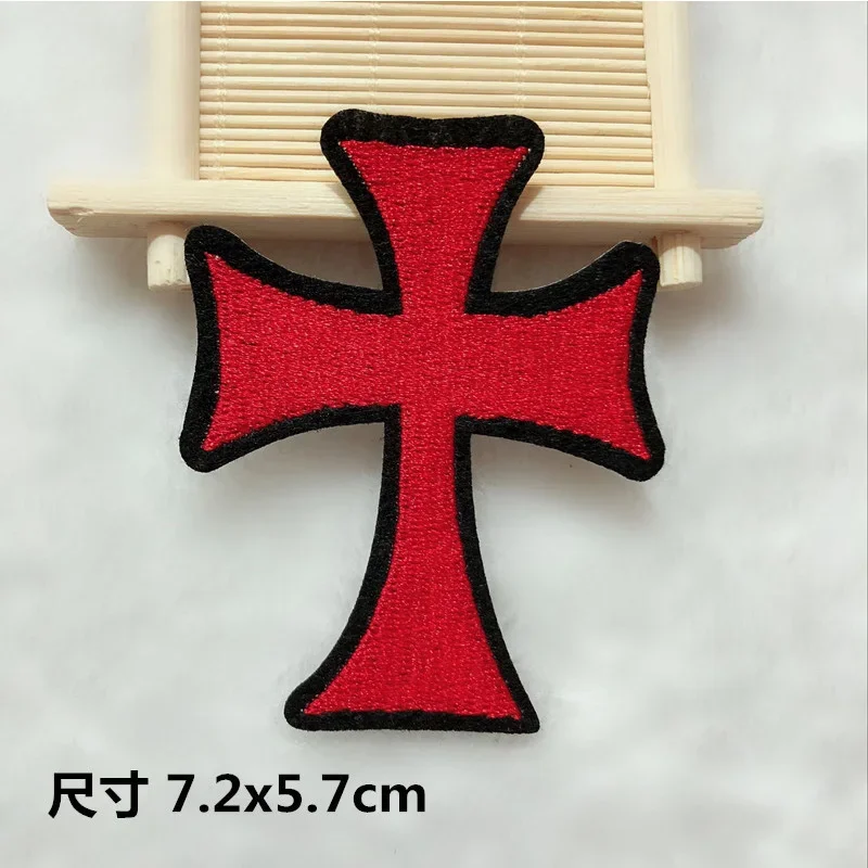 Black Cross Mixed Colors Embroidered Patches for Clothing Iron on Applique Embroidery Jesus Cross Gothic Clothes Sticker Badges