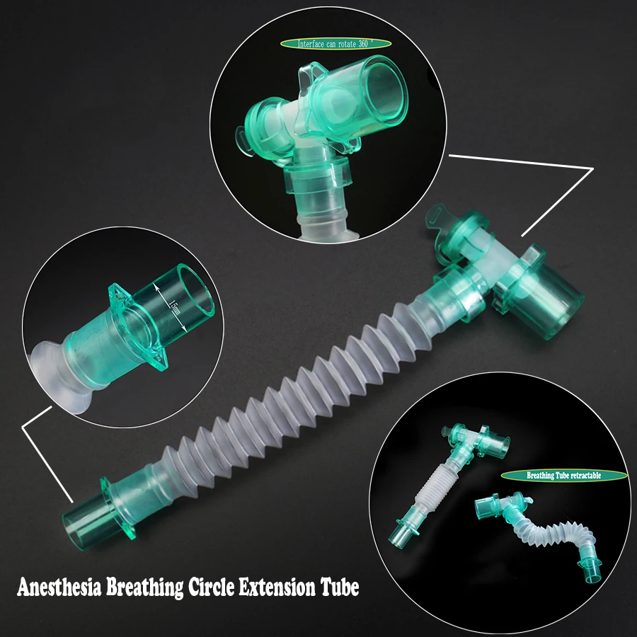 Tubo de extensión de montaje de catéter de rosca de circuito de respiración de anestesia estéril utiliza circuito de respiración de anestesia con muestra de gas Por