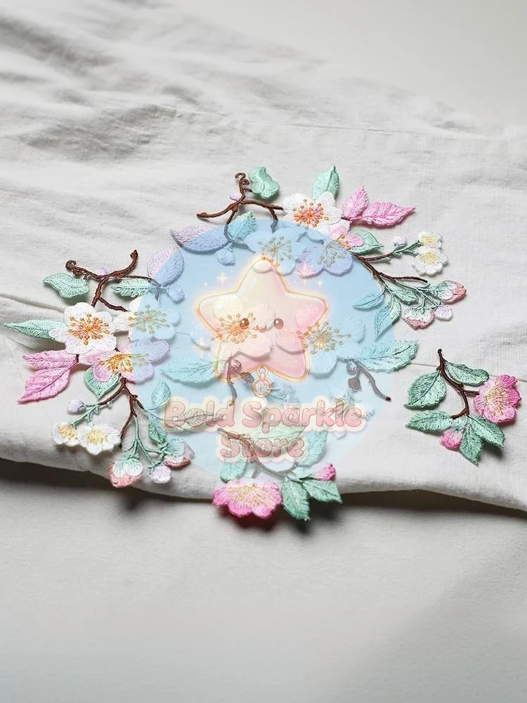 ❦ Patch brodé de fleurs élégant à thermocoller pour vêtements, sacs, accessoires de bricolage, 1 pièce