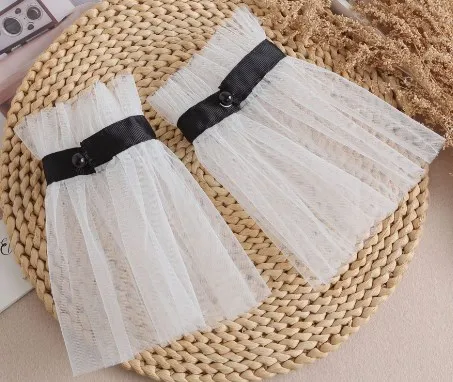 

Mesh Fake Sleeves Elastic Wrist Cuffs Arm Decorate Detachable Shirt Polyester Miss