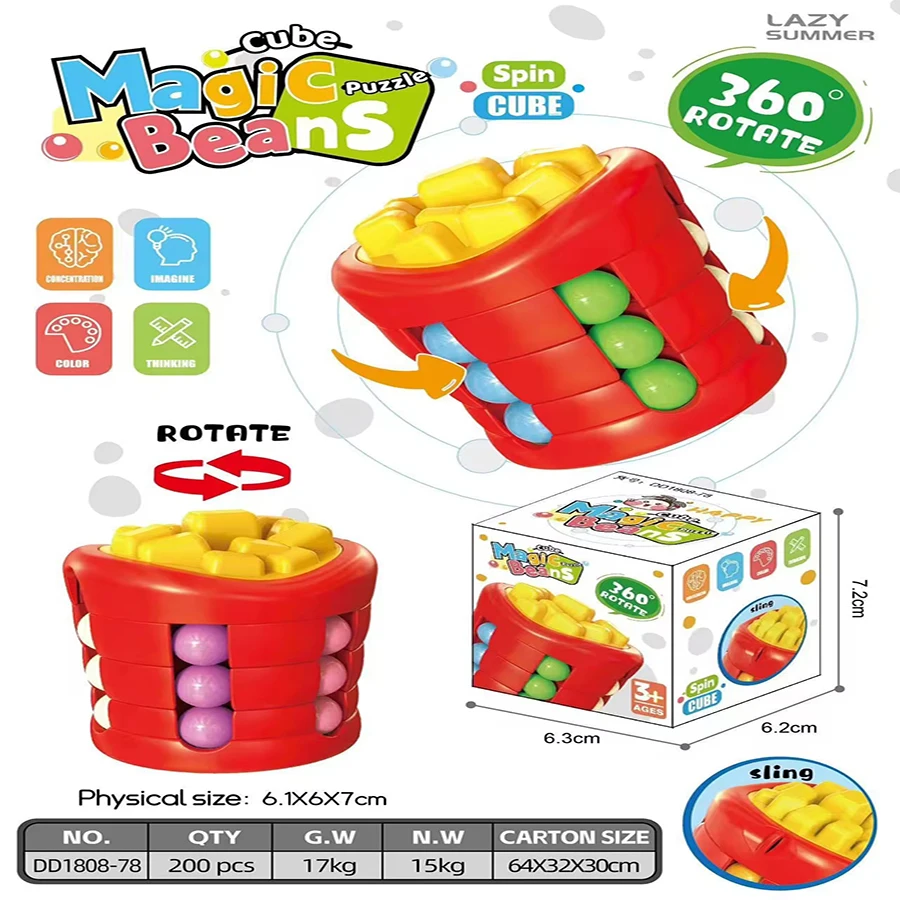 ماجيك فول مكعب إصبع الدوران الدورية ضد الإجهاد تخفيف القلق تطوير الذكاء الضغط تململ لعبة الكبار الاطفال هدية #3