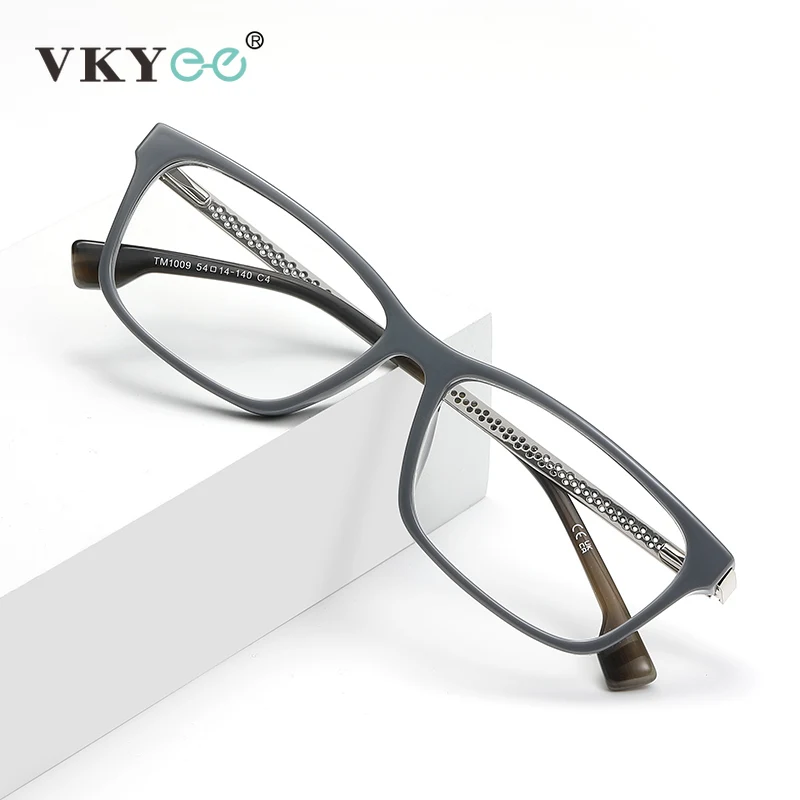 

VICKY New Simple Business Classic Men's Geometric Square Design Anti-Blue Light Reading Glasses Customizable Prescription LS205
