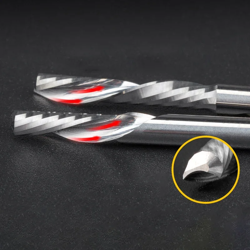 3,175mm Fräser Einzelne Flöte Linkshänder Spiralschneider Router Bit CNC Schaftfräser Für Kunststoff Acryl Aluminium Kunststoff Blatt