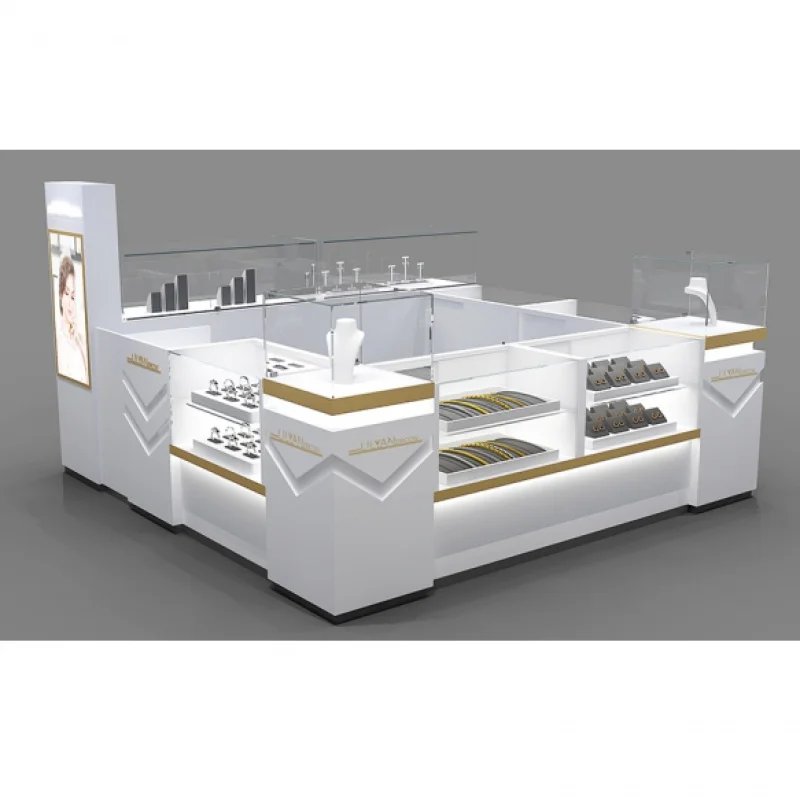 Custom. hot selling stainless steel jewelry display counter silver gold shop display racks for sale modern kiosk equipment