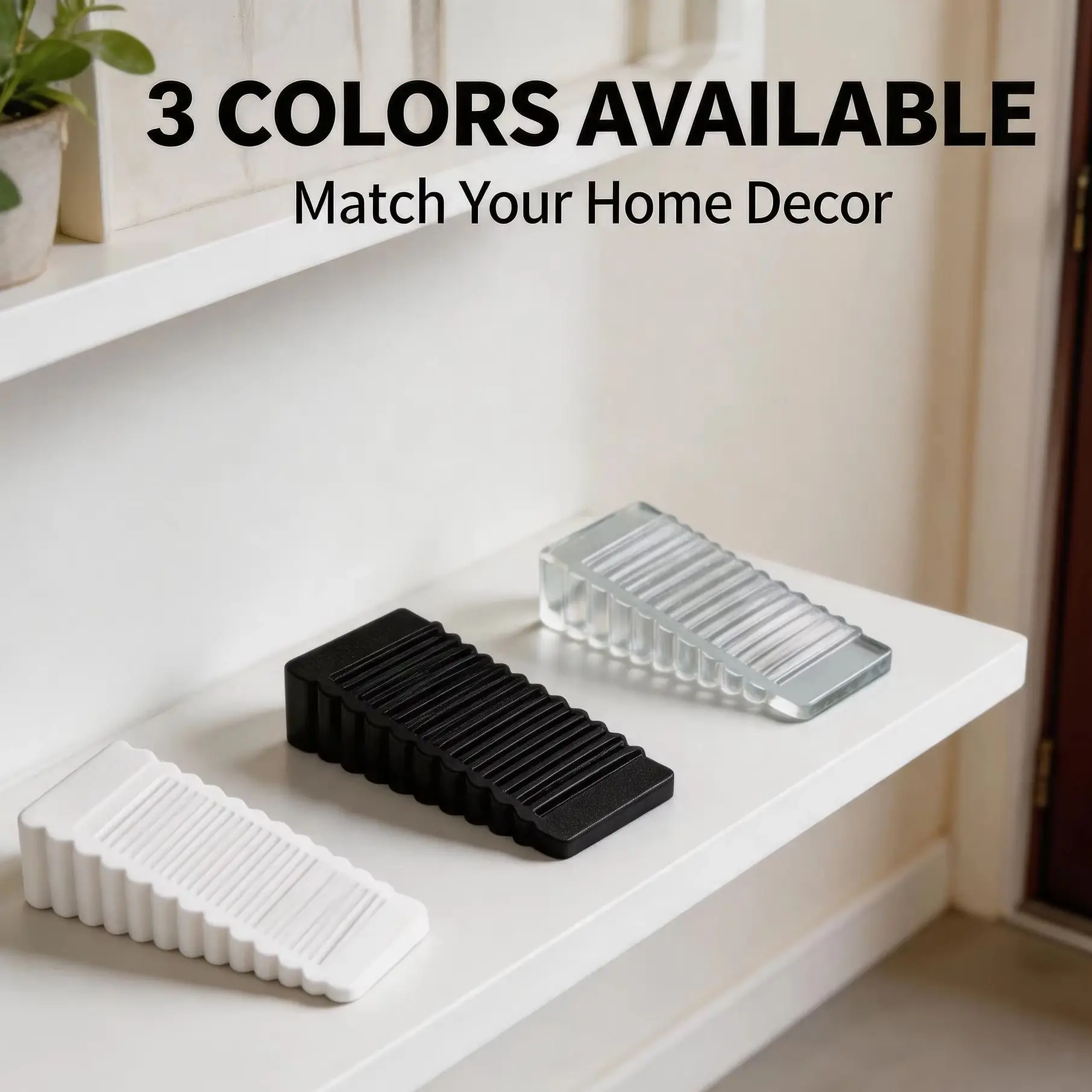 Silicone Door Stop Wedge Safety Stoppers Reusable Shock Absorbent Home Office Anti-Folder Hand Door Stopper Anti-collision Stop