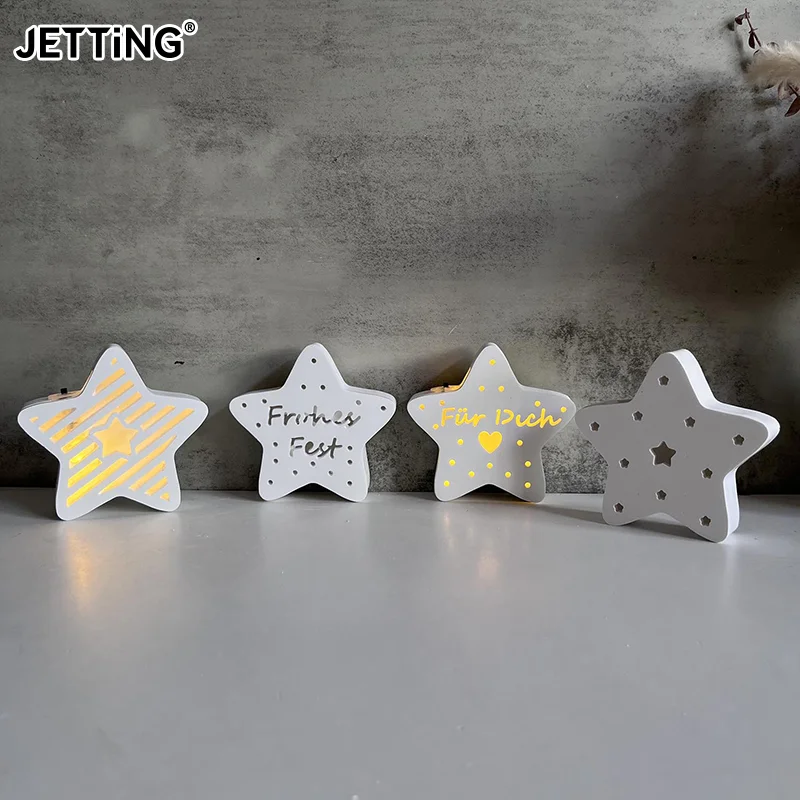 Star Hollow Digital Five-pointed Star Storage Box Silicone Mold Festive Atmosphere Decorative Light Plaster Resin Drop Glue Mold