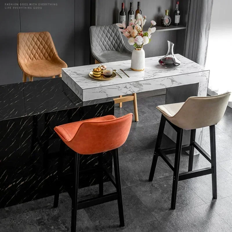 Nordic Light Luxus Rückenlehne Stuhl Rezeption Theke Hocker Haushalt Hochsitz modernen einfachen Bar stuhl