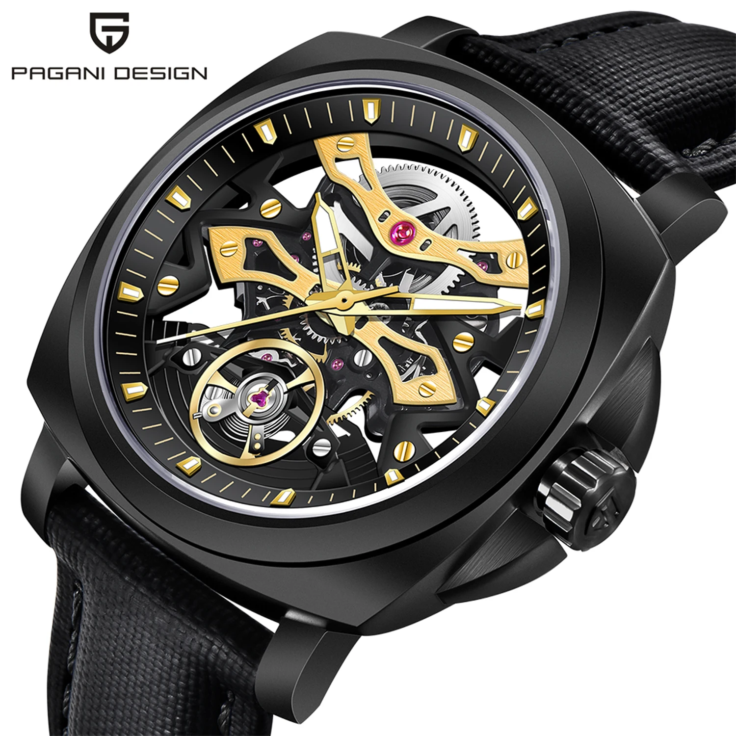 

2024 New PAGANI DESIGN Hollow Mens Watches Luxury Automatic Watch For Men Mechanical Wristwatches Luminous Waterproof Clock Gift