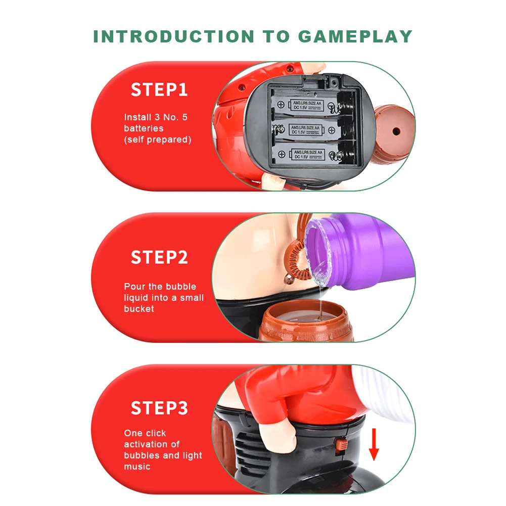 Maszyna do robienia baniek mydlanych Święty Mikołaj z muzyką, światłem i efektem wycierania, zabawka dla dzieci, nowatorski prezent świąteczny dla chłopców i dziewczynek