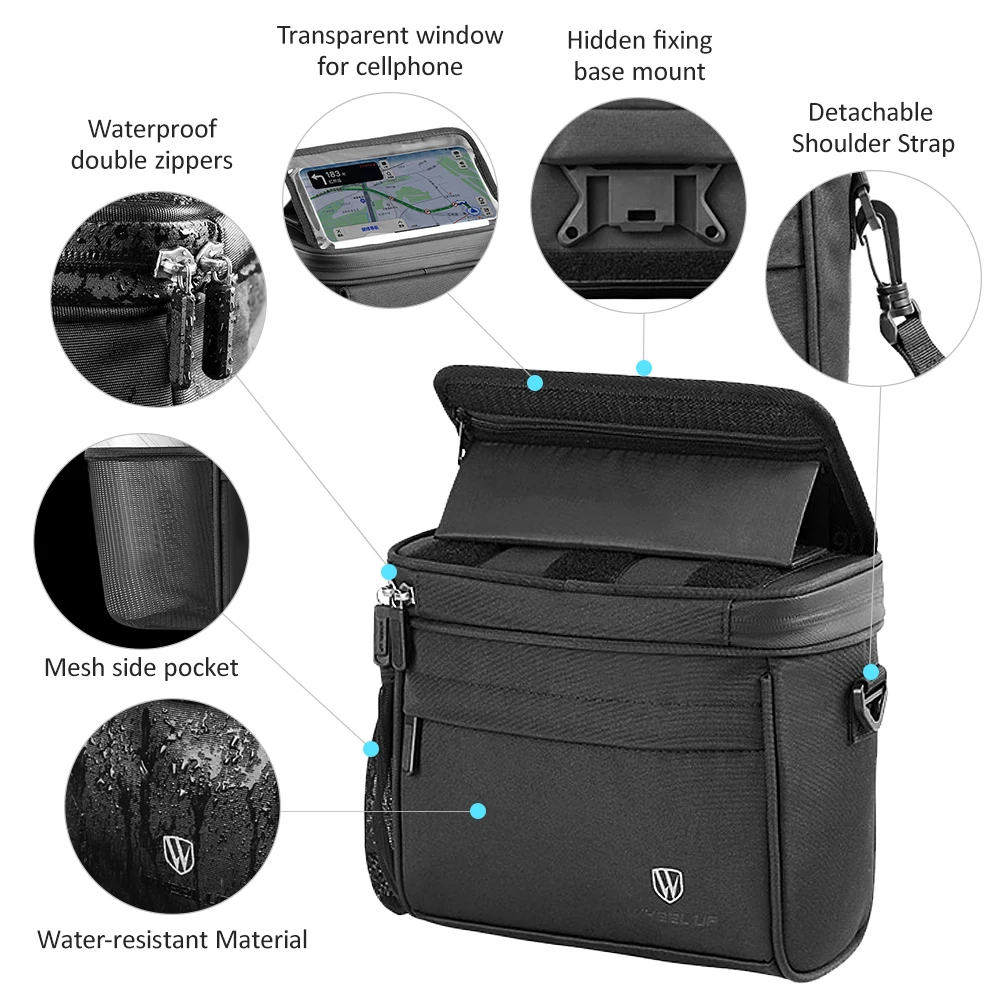 Waterproof Bike Front Frame Bag Touch Screen Mtb Bicycle Phone Holder EVA Handlebar Bags Cycling Front Storage Bag