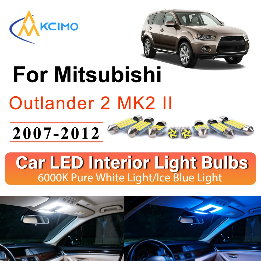 Upgrade Interior Light Direct Replacement For Mitsubishi Outlander 2 MK2 II 2007-2012 LED Lamp Footwell Night Driving Accessorie