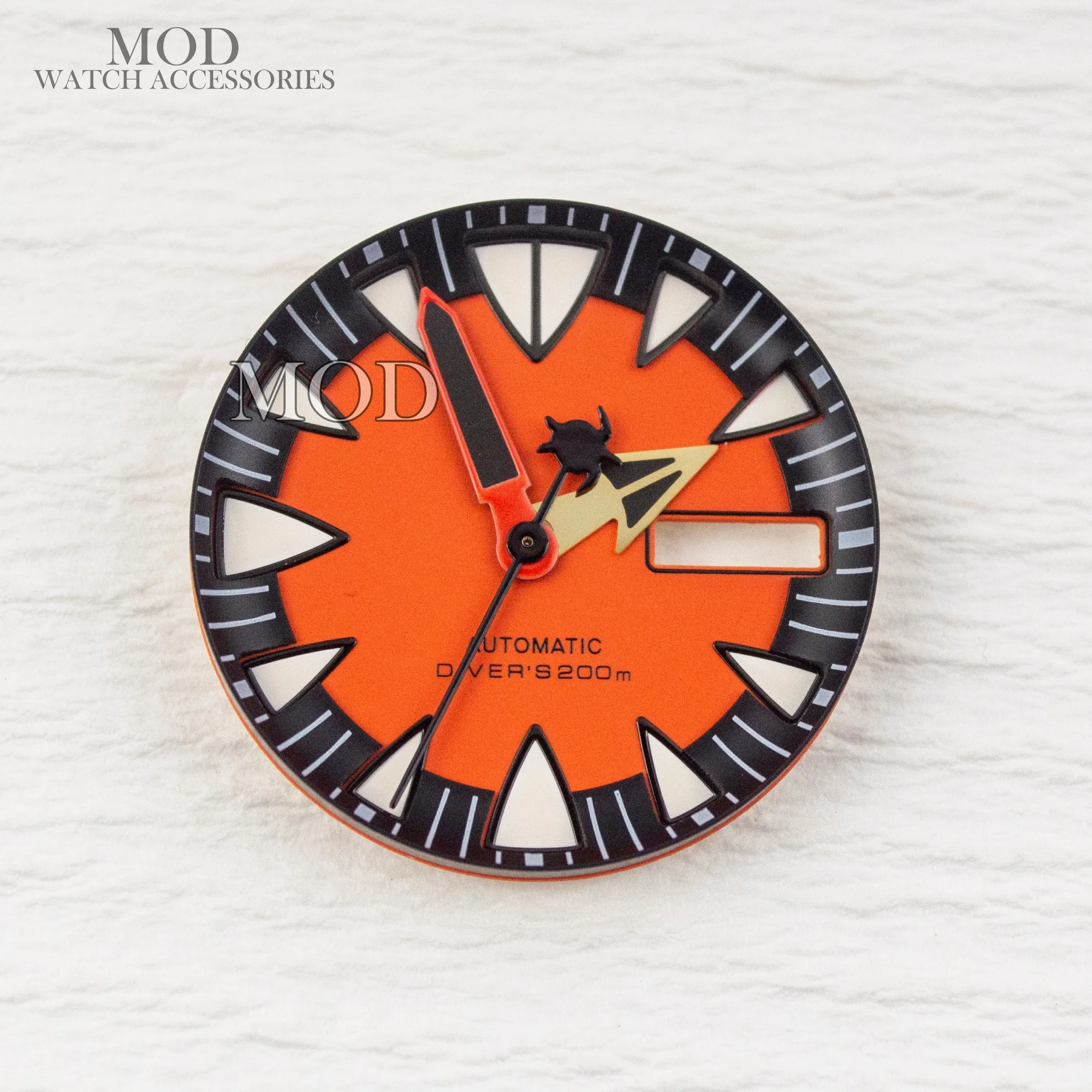Imagen 5: Punteros de Dial NH36, esfera de 28,5mm, diseño de estilo de diente monstruo adecuado para movimiento NH36A/4R, Esfera luminosa verde, manecillas, piezas modificadas