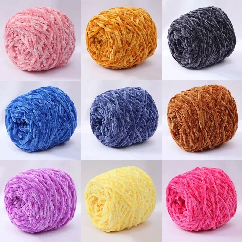 Chenille Velvet Thick Yarn， Soft Crochet Yarn For Hand Knitting Baby ，Sweater Wool Yarn， Diy Sewing Thread Wholesale 100g