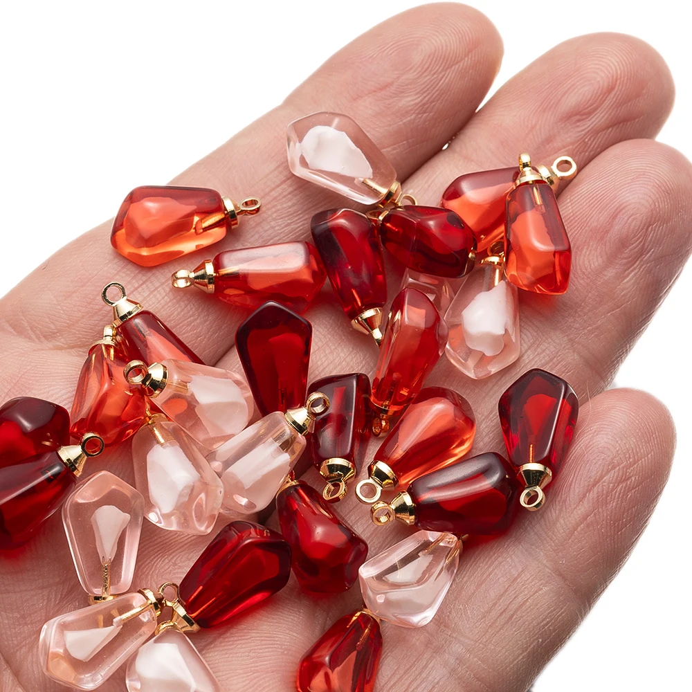 10 pçs/lote resina romã semente acessórios vermelho rosa resina pequeno pingente para diy brincos colar jóias acessórios fazendo
