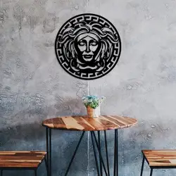 Black Medusa Sculpture Greek Metal Hollow Artwork Multiuse Wall Mounted Decoration Piece GiftFor Living Room Bedroom Adronment