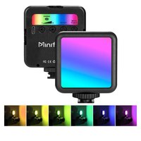 Minifocus RGB Video Light Mini LED Camera Light 1800mAh Rechargable LED Panel Lamp Photo Video Fill Lighting for Youtube Tik Tok