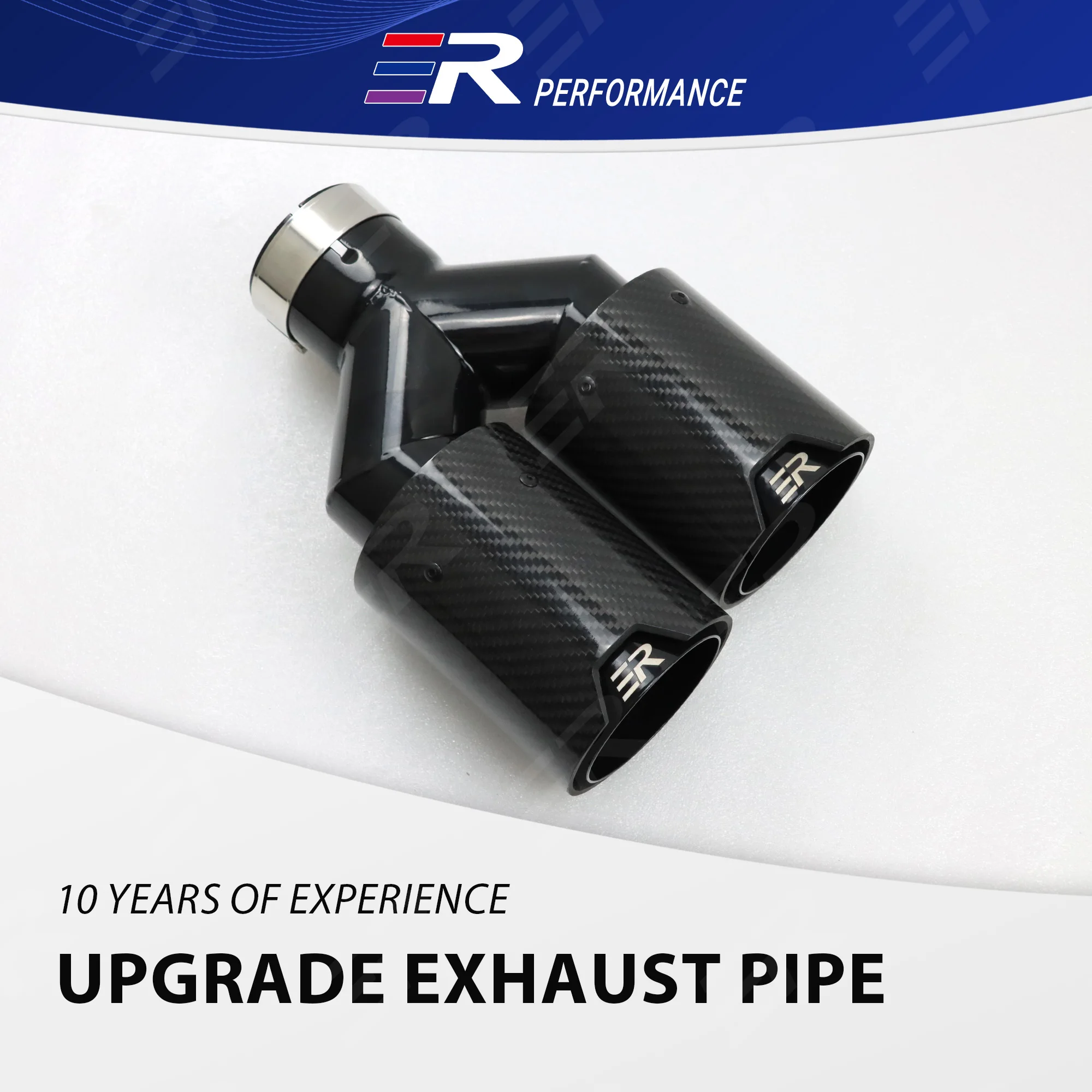 

1 шт., насадки для выхлопных газов ER, автомобильные аксессуары, обновленная труба глушителя с двойным выпуском из углеродного волокна для универсальных автомобильных насадок для выхлопных труб, модификация