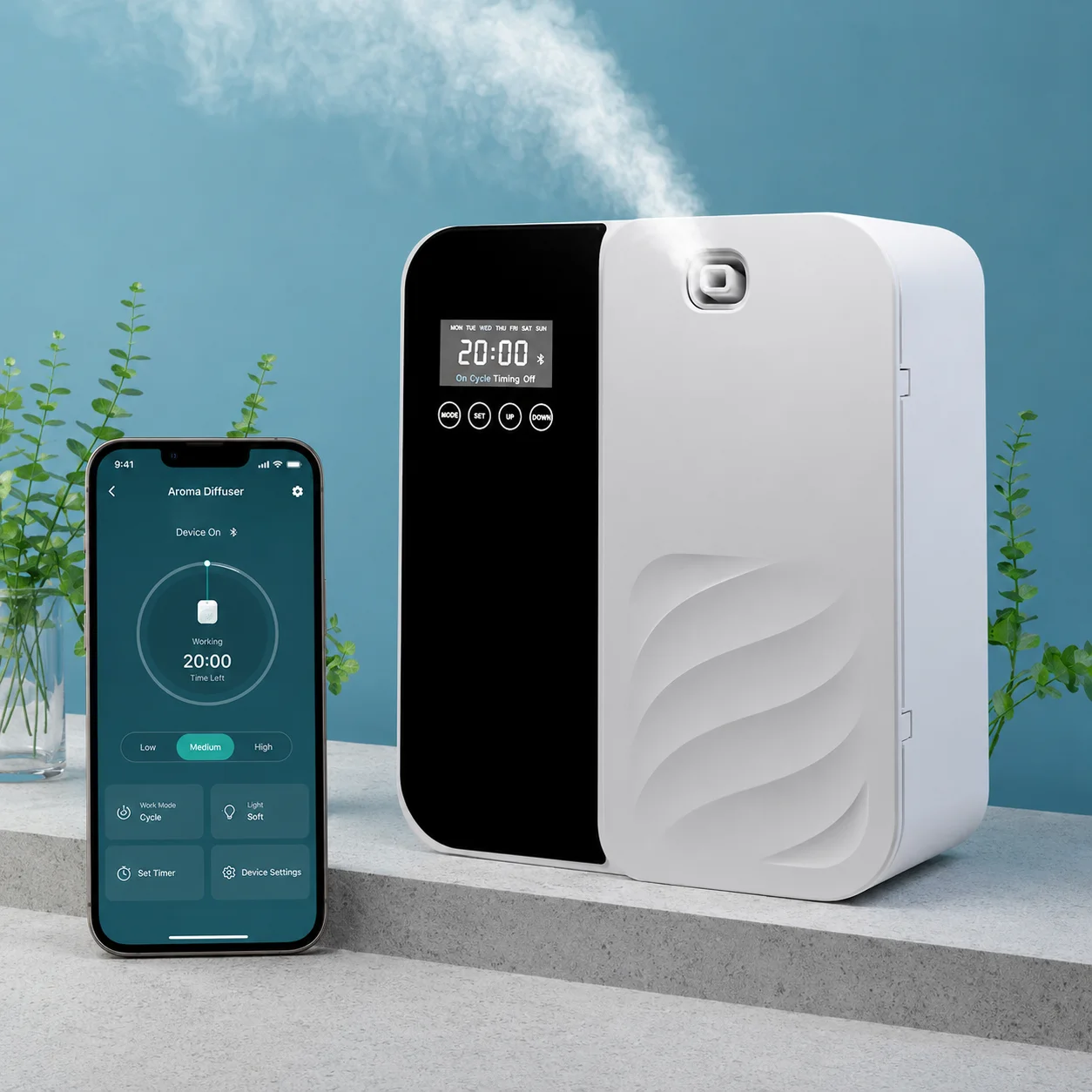 1000m³ Intelligence Diffuser Bluetooth Wall Mounted Fragrance Diffuser Professional Aroma Diffuser Electric Smell for Home