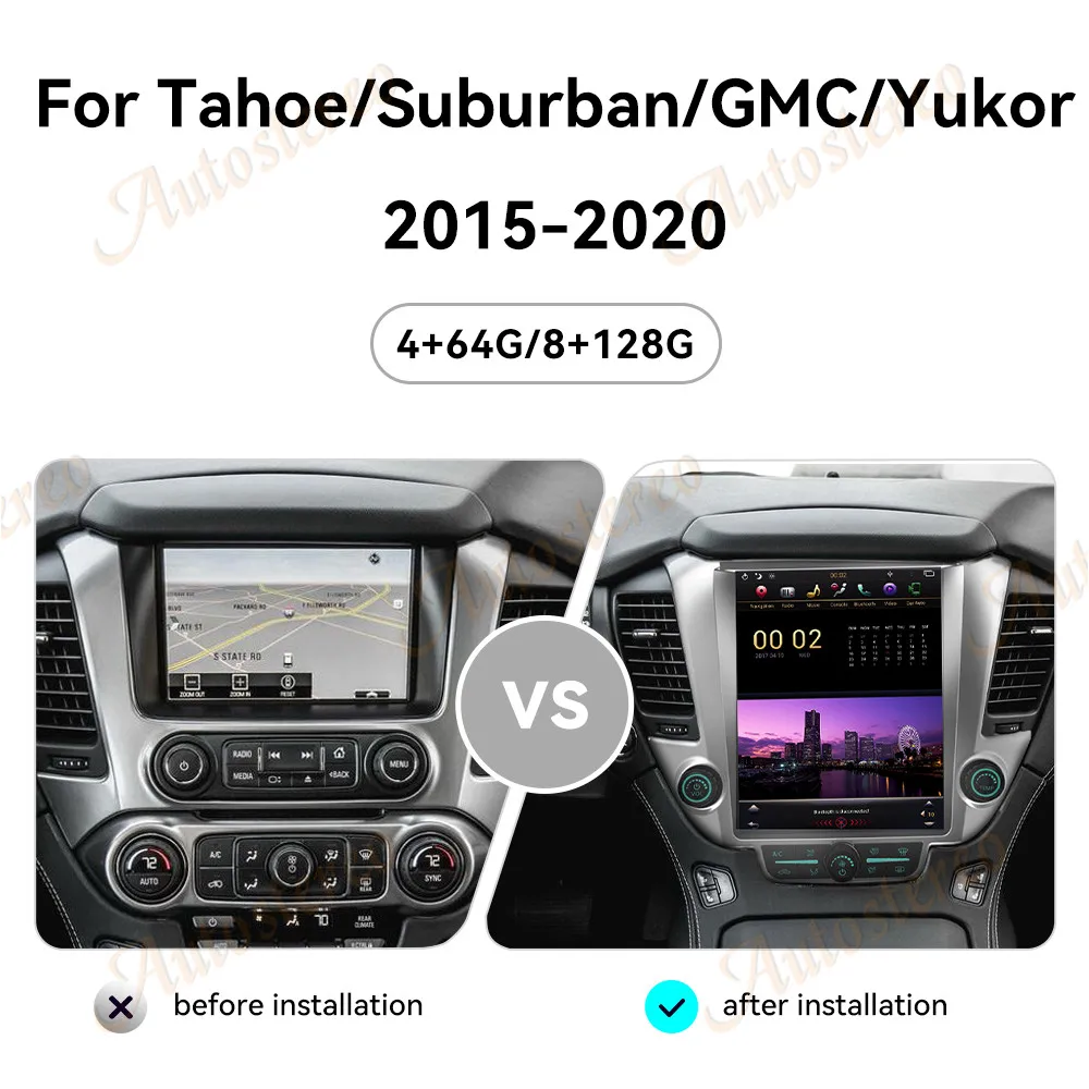 

12,1 Carplay Android13 Автомобильный GPS-навигатор для Chevrolet Suburban Tahoe GMC Yukon 2015-2020, мультимедийный плеер, головное устройство, автомобильное радио