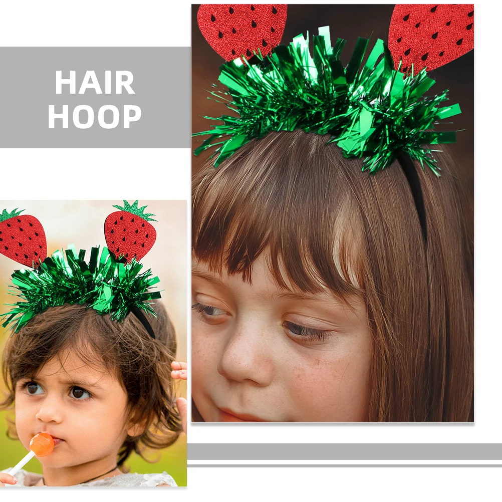 

Strawberry Headdress Decorative Hairband Creative Fruit Design Party Photo Props Lovely Hair Accessory Women