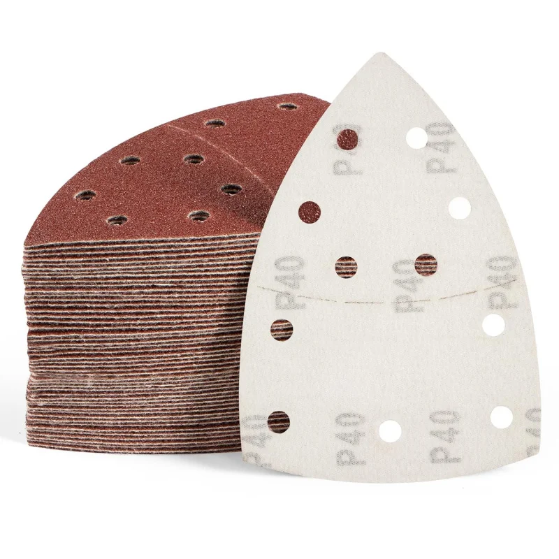 Mouse 11-H 40/60/80 Grit Detail Sandpaper Palm Paper Hook and Loop Sander Pads Triangular Sanding Sheets