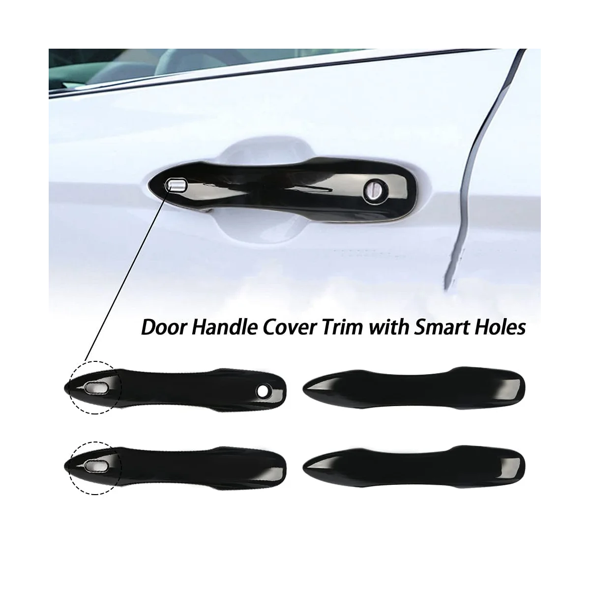 Side Door Mirror Caps + Door Handle Covers Replace for Toyota Camry 2018 2019 2020 2021 2022 2023 Accessories (Black)